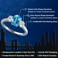 thumbnail image 2 of Gem Stone King 2.16 Ct Oval Swiss Blue Topaz White Topaz 925 Sterling Silver Ring, 2 of 6