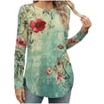 thumbnail image 7 of Women's Long Sleeve Shirts Casual Crew Neck Fall Tunic Tops Blouse Dressy Loose Fall Winter T-Shirts, 7 of 7