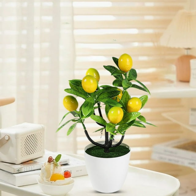 Realistic Artificial Pachycarpus Fortunei Bonsai Tree for Home Decor - Fake Plant Centerpiece for Coffee Table, Shelf, or Photography Props