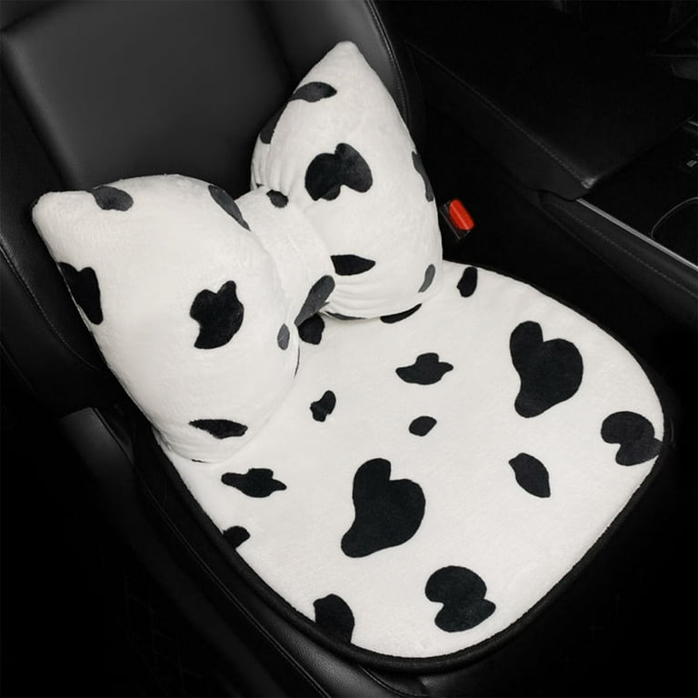 Fuzzy cow print seat covers discount