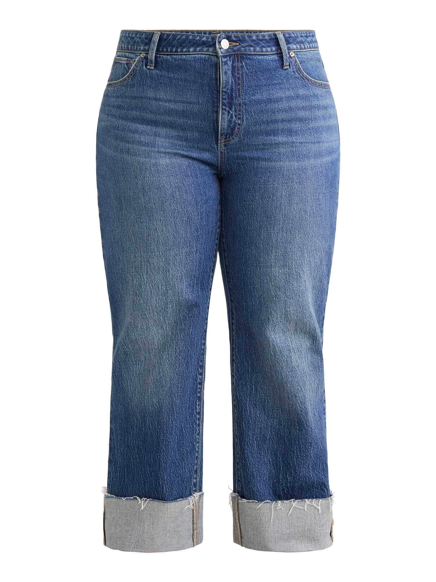 Terra & Sky Women's Plus Size Denim High Rise Wide Leg Jeans, 29" Inseam, Sizes 14W-28W