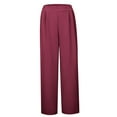 thumbnail image 5 of Business Casual Palazzo Pants - Lightweight Wrinkle-Resistant Trousers (Navy/White/Red, S-XXL) | Yubnlvae (Red | L), 5 of 5