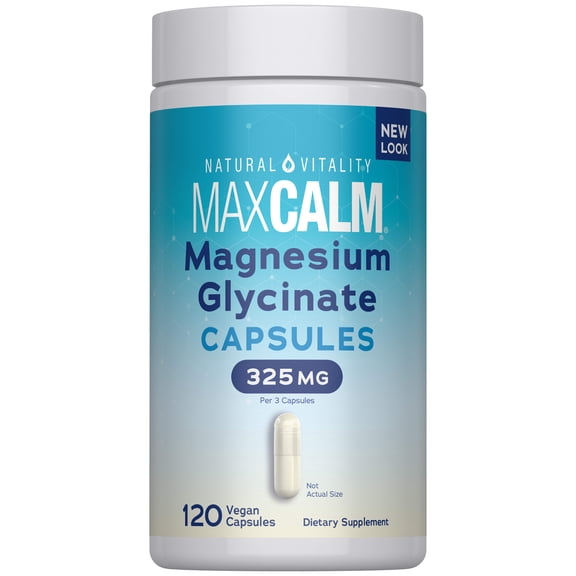 Calm Magnesium Supplement Capsules | 325 mg | 120 Count Bottle | by Natural Vitality