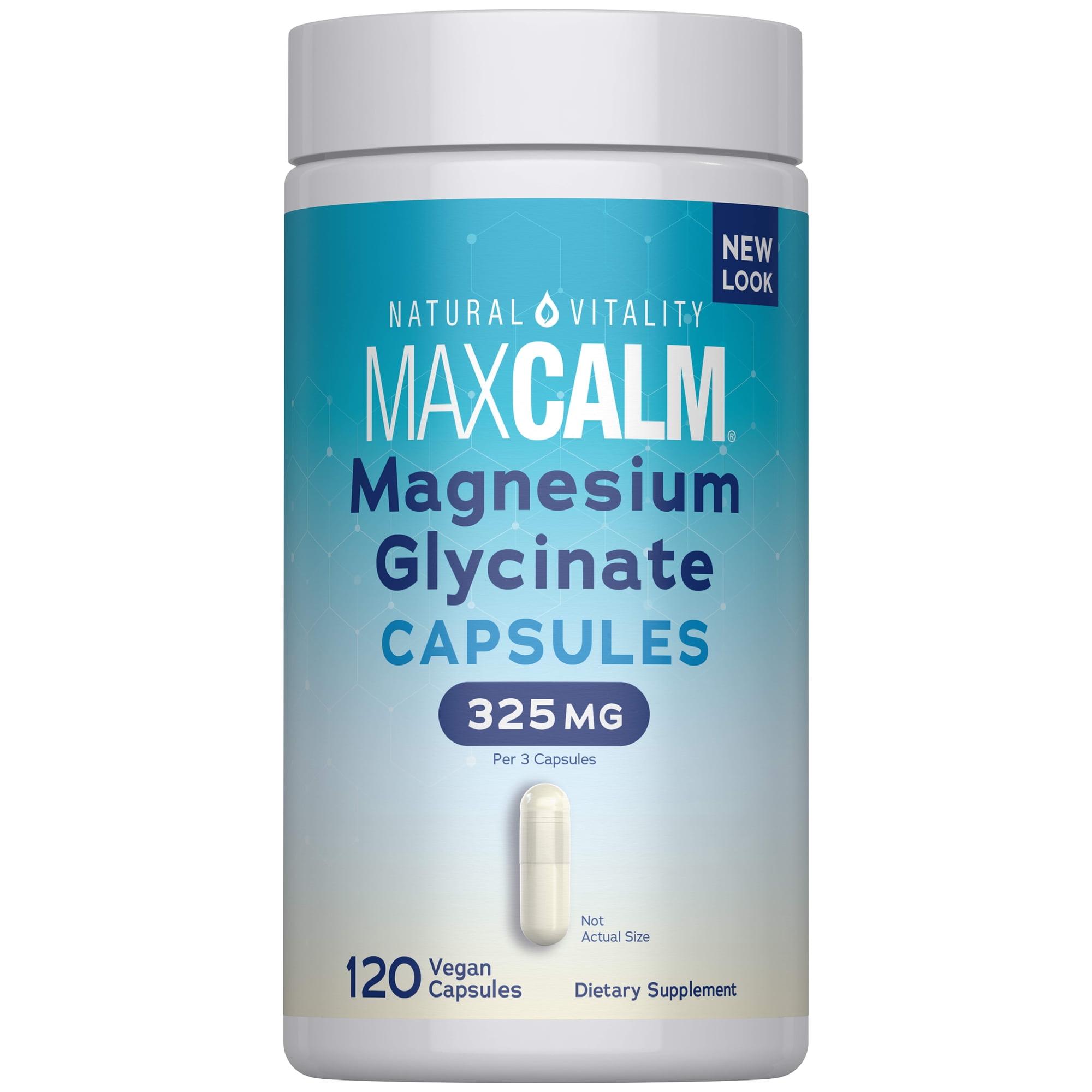 Calm Magnesium Supplement Capsules | 325 mg | 120 Count Bottle | by Natural Vitality