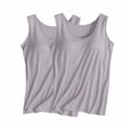 thumbnail image 2 of Utoimkio Clearance 2 Pack Basic Stretch Tank Tops for Women Solid Color Undershirt Tank Tops for Women Scoop Neck Sleeveless Basic Under T Shirts for Women, 2 of 3