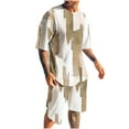 thumbnail image 2 of NTACZA Chemise Shorts Ensemble de Shorts pour Hommes 2 Pcs Manches Courtes Survêtements Graphiques Col Ras du Cou Survêtements de Sport pour Hommes 2X, 2 of 5