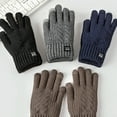 thumbnail image 4 of Winter Warm Gloves for Men - Thickened, Windproof, Knitted, Touch Screen Compatible, Outdoor Riding, Cold-Resistant, Multiple Colors, 4 of 4