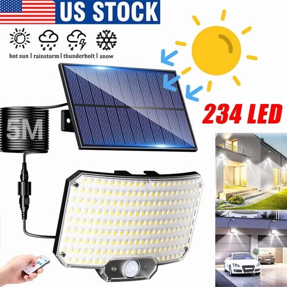 PURELY- Led Solar Street Lights 9900000Lm Security Flood Lamp Motion Sensor Outdoor Wall