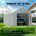 thumbnail image 4 of KFFKFF 10x20ft Replacement Carport Canopy Tent Top + Side Walls Gray, 4 of 9