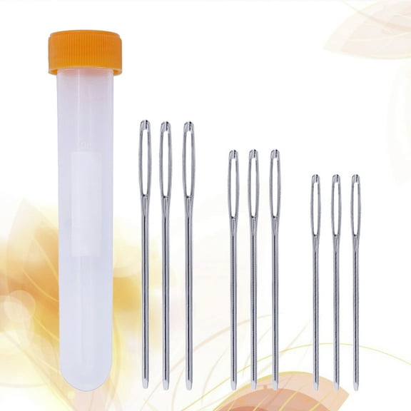 HONITANO 9Pcs Metal Knitting Needle Big Eye Needles For Cross Stitch And Crochets