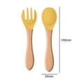 thumbnail image 3 of Baby Spoon Silicone Wooden Baby Feeding Spoon Accessories Kids Birthday Gifts, 3 of 6