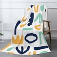 thumbnail image 3 of XMXT Throw Blanket, Abstract Cartoon Graffiti Flannel Blanket for Bed Sofa, 50 x 70 inches, 3 of 9