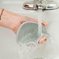 thumbnail image 2 of Juego de 2 (gris + blanco) jabonera de silicona para baño, jabonera de barra para ducha con bandeja de drenaje, jabonera de cascada para fregadero de cocina, 2 of 5