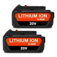 thumbnail image 2 of 2 Pack 20V Max 6.5Ah High Capacity Battery DCB205-2 for DEWALT 20V Max XR Battery 6.0Ah DCB206-2 5.0Ah DCB205-2 4.0Ah DCB204-2 DCB200-2 20V Max XR Lithium Battery, 2 of 8
