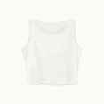 thumbnail image 5 of Smupbvky Going Out Tank Tops for Women Crew Neck Cropped Knit Vest Casual Sleeveless Summer Layering Basic T Shirt (S, White), 5 of 7