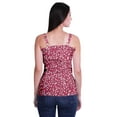 thumbnail image 4 of Moomaya Printed Casual Frill Smoked Full Buttoned Closure Women Fitted Crop Top, 4 of 5