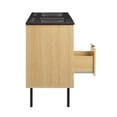 thumbnail image 6 of Modway Chaucer 48" Double Sink Wood & Metal Bathroom Vanity in Oak and Black, 6 of 17