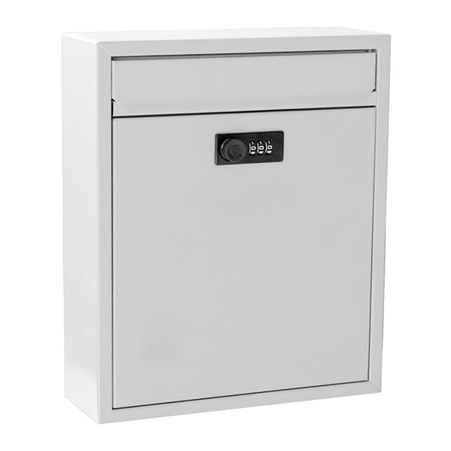 veasfak Wall Mount Mailbox Lockable Drop Box Vintage Letter Box for Gate Indoor External White