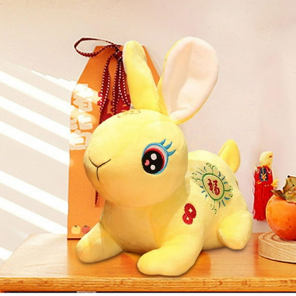 Juguete de peluche Conejo suave Hugo Festival de primavera Amarillo 30cm
