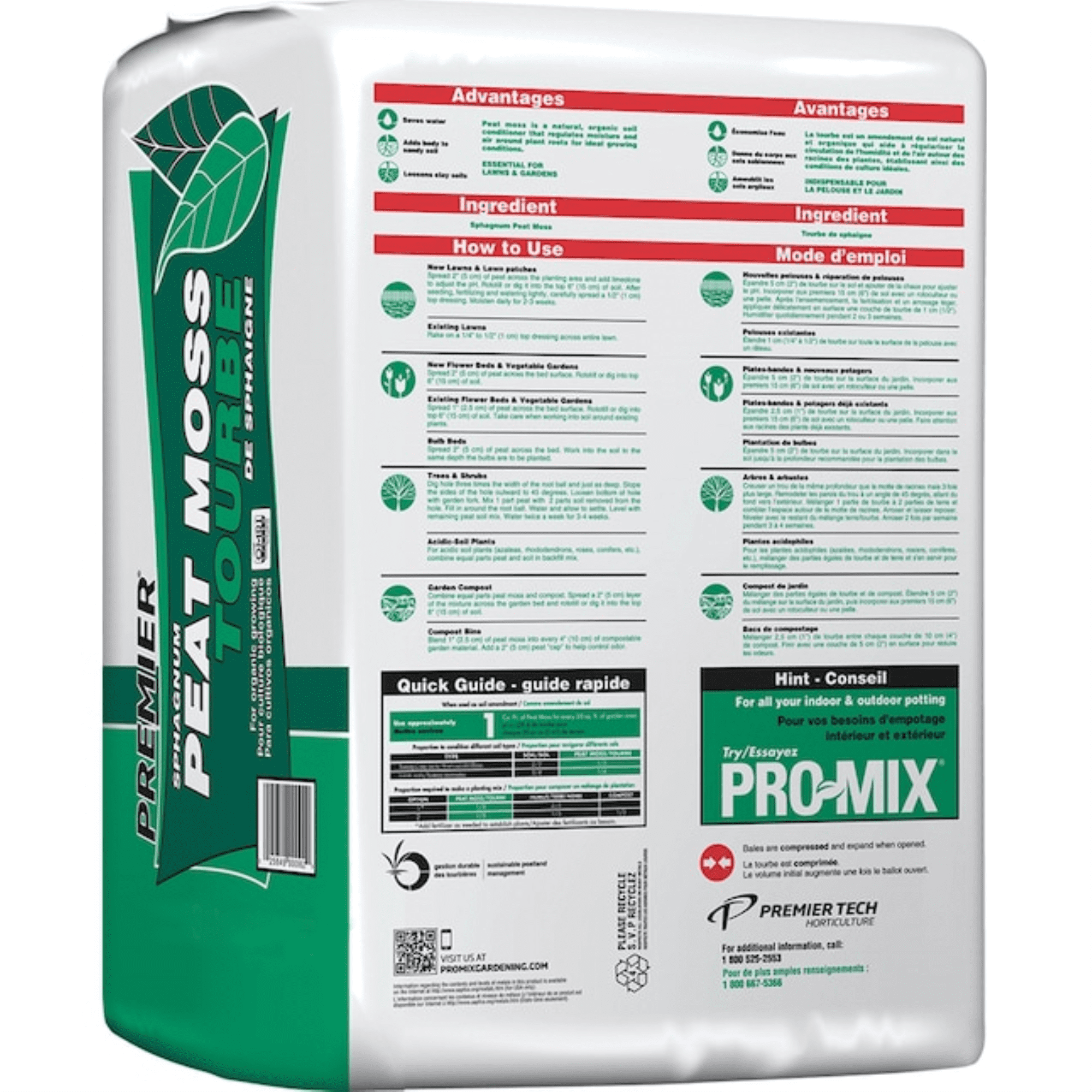 Premier 0082P Sphagnum Peat Moss Organic 3.8 ft