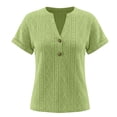 thumbnail image 7 of T Shirts For Women Green Womens Tops Fashion V Neck With Mesh Cut Out Short Sleeved Elegan Casual Pullover Daily Comfortable Summer Tops, 7 of 7
