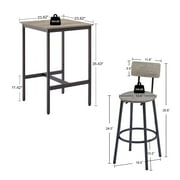 3-piece Dining Table Set,Counter Height Dining Set with Table and 2 Bar Chairs, Modern Small Dining Table Set, Countertop Kitchen Pub Set for Bar/Breakfast Nook/Dining Room/Living Room, JA1655