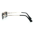 thumbnail image 3 of Glitter Eyelash Rimless Narrow Rectangular Hippie Sunglasses Gold Black, 3 of 4