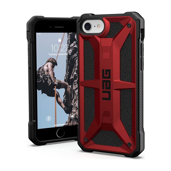 UAG iPhone SE (2022) Case [4.7-inch Screen] Rugged Lightweight Slim Shockproof Premium Monarch Protective Cover, Crimson