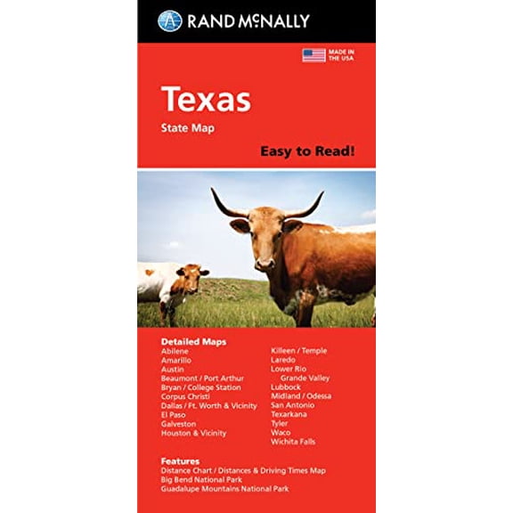 Pre-Owned Rand McNally Easy To Read: Texas State Map, 9780528027260, 0528027263, Paperback,