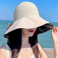 thumbnail image 3 of Sombrero de visera de playa para mujer - Sombrero de protección solar superior vacío Gorra de ala ancha Sombrero de verano, 3 of 5