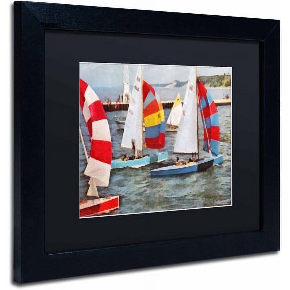 Trademark Fine Art "After the Regatta" Canvas Art by Michelle Calkins, Black Matte, Black Frame