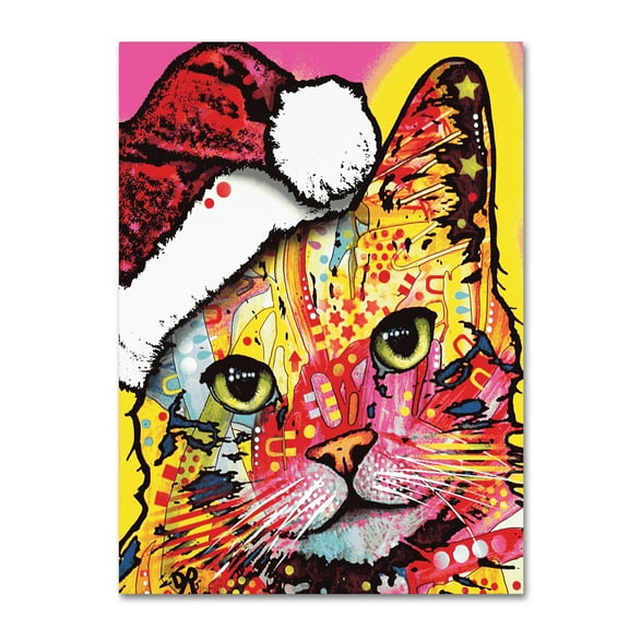 Trademark Fine Art 'Tilt Cat Christmas Edition' Canvas Art by Dean Russo