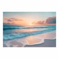 thumbnail image 5 of Pastel Sunset Wave Ocean Framed Canvas Wall Art, Soft Minimal Decor for Hallway Kitchen Bathroom Ready to Hang12"L x 8"W, 5 of 10