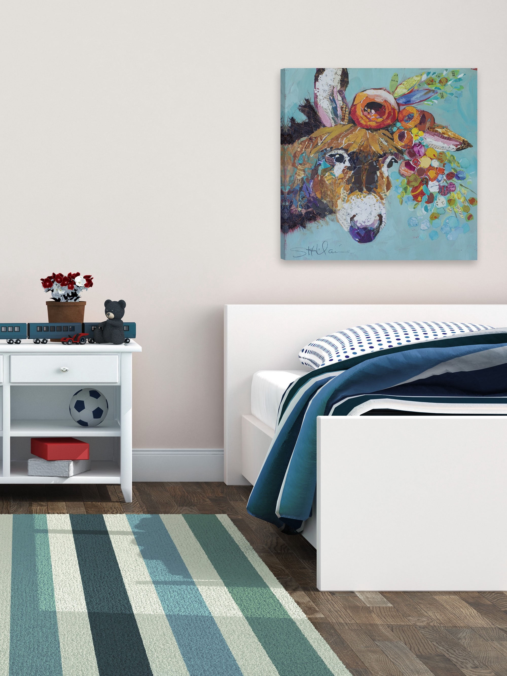 Marmont Hill Floral Donkey by Elizabeth St. Hilaire Canvas Wall Art