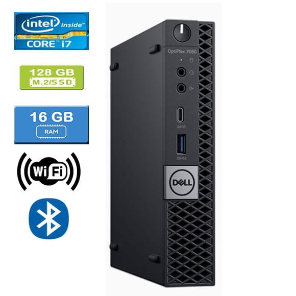 Refurbished: DELL 7060 MICRO Intel Core i7-8700T 2.40 GHz, 16GB, M.2/128GB SSD, Win 10 Pro