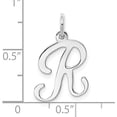 thumbnail image 4 of 14KW White Gold Script Letter R Initial Charm, 4 of 6