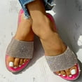 thumbnail image 3 of Womens Flat Sandals  Round Open Toe Slip On Slides  Slippers for Summer, 3 of 6