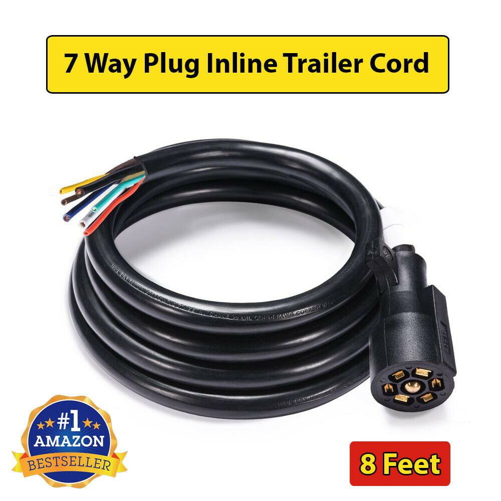 7 Way Trailer Plug Wiring Harness Connector Inline Cord Double Prongs Connector Walmart Com Walmart Com