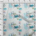 thumbnail image 2 of oneOone Cotton Cambric Turquoise Blue Fabric Stamps & Direction Compass Travel Sewing Material Print Fabric By The Yard 56 Inch Wide, 2 of 4