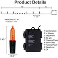 thumbnail image 2 of Morttic 50 LED Christmas Lights, 16 FT Mini String Light with 8 Modes, Waterproof Tree Lights for Outdoor Indoor Outdoor Patio Garden Party Wedding Christmas Decorations (Orange, 1), 2 of 16