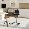 thumbnail image 3 of Seville Classics airLIFT® Height Adjustable Mobile Rolling Laptop Cart Desk w/ Wheels, Black, Flat (24"), 3 of 10