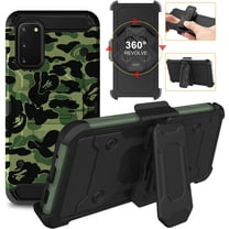 Samsung Galaxy S20 6.2" 2020 SM-G980 SM-G980F SM-G980F/DS Heavy Duty Military Print Belt Clip Rugged Cover - Military Moss(with Holster)