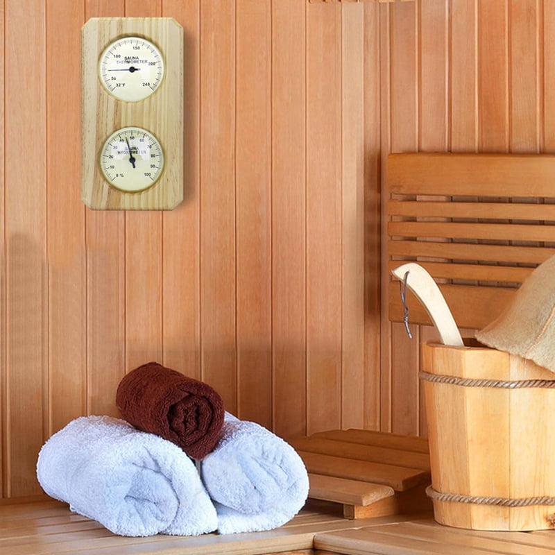 Sauna Thermometer Fahrenheit Hygrometer Gauge 2In1 Indoor Home Sauna Thermostat,Sauna for Traditional Sauna,