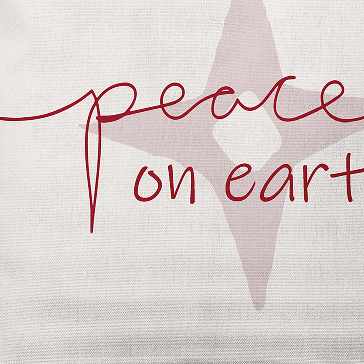 Simply Daisy Merry Red Colored Peace on Earth Christmas Soft Spun Polyester Decorative Throw Pillow, 26" x 26"