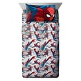 Marvel SpiderMan Superhero Twin Bed Set, Comforter & Sheets, 4 Piece