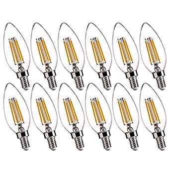 B11 E12 Led Candelabra Base Bulbs 60w Equivalent 4 5w Dimmable Led Candle Light Bulbs 2700k Soft White 450lm Cri80 Pack Of 12 Walmart Com Walmart Com