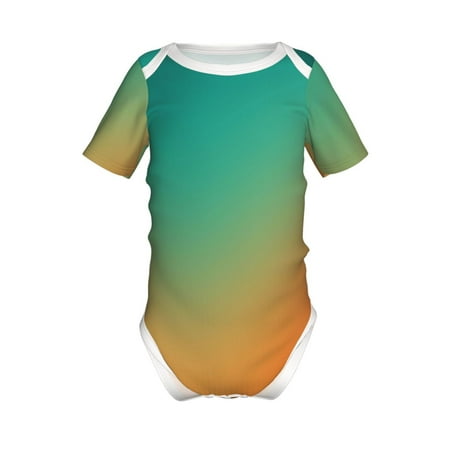 

Lukts Orange To Teal Gradient1 Print Baby Short Sleeve Romper Onesie for Newborn Baby Boys and Girls-18 Months