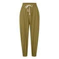 thumbnail image 4 of Bigersell High Waist Denim Pant Full Length Pants Women's Comfortable Fashion Solid Color Casual Printed Elastic Waist Tunic Pants Ladies Pants, 4 of 8