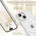 thumbnail image 3 of Magnetic Case for iPhone 15, Compatible with MagSafe, Clear Cute Ribbon Bowknot Pattern Aesthetic Bow Phone Case Stylish Slim Anti-Yellowing Durable PC Protective Cover for Women Girls- White, 3 of 18