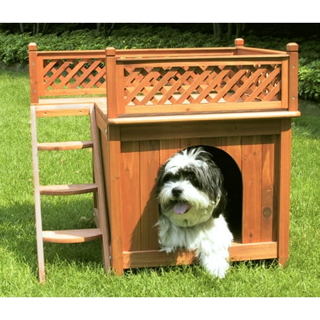 Zoovilla Room with a View Wooden Dog House, Small, 10